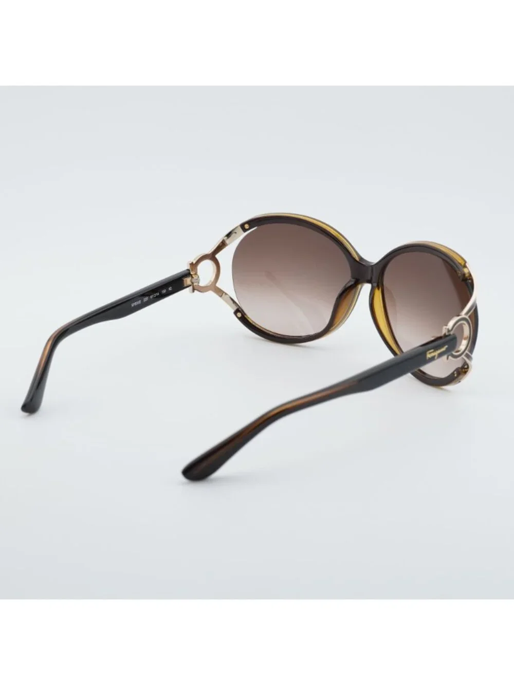 Salvatore Ferragamo SF600S 220 Sunglasses Brown Oval Frame, Brown Lenses